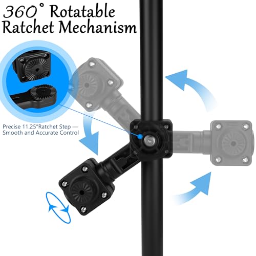 VINmounts 0 Degree Mount Compatible with LVS32,MultiMode Transducer Mount for Pole & Trolling Motor Shaft