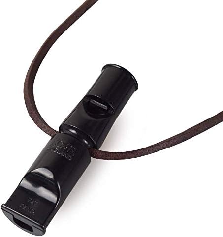 Acme 640 Double Tone Whistle 90mm Black with Leather Strap