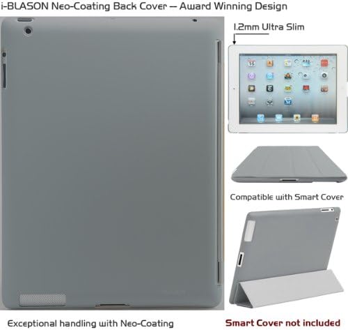 i-BLASON iPad 2 Case Smart Cover Compatible (Not Included) Ultra Slim 1.2mm (Gray)