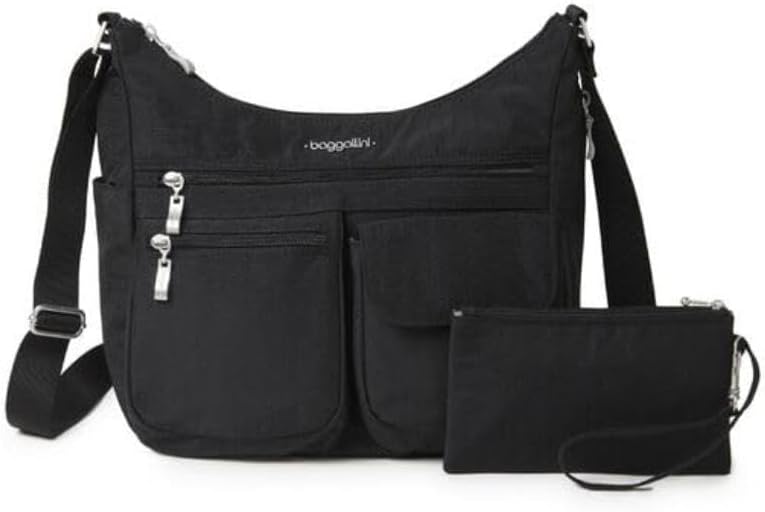 Baggallini womens Everywhere Bagg Crossbody Women 11x9 Lightweight Nylon Hobo Water-resistant Travel Bag W/Rfid — 사진 1