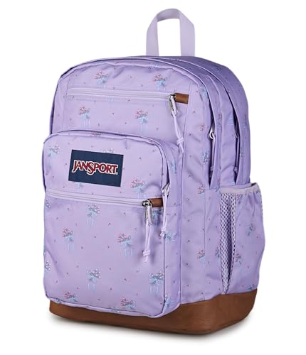 Image of JanSport Cool Backpack with 15-inch Laptop Sleeve, Large Computer Bag Rucksack with 2 Compartments, Ergonomic Straps, Pastel Petals - Lilac