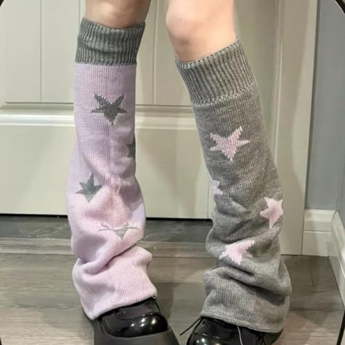 Image of WODECASA Girls Kawaii Leg Warmers Knitted Flared Leg Sleeves Goth Crochet Baggy Cuff Ankle Heap Socks