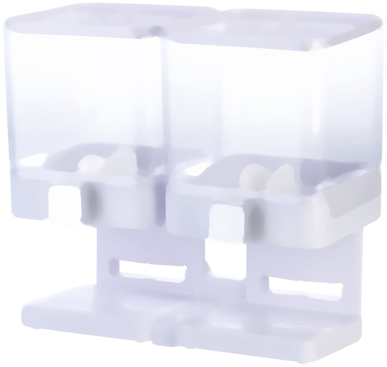 Rosenstein & Söhne Müsli-Box: 2er-Set Doppel-Spender für Snacks, je 33,5 x 30,5 x 16,5 cm, weiß (Behälter für Müsli, Reisspender)