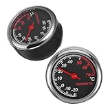 VOSAREA 2pcs Car Thermometer and Temperature Gauge for Dashboard, Mechanical Automotive Interior Thermometer with Accurate Celsius and Fahrenheit Display, Car Temperature Monitor