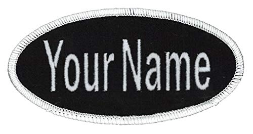 Oval Name Patch Uniform Work Shirt Custom Embroidery Hook Fastener, Iron, Sew on