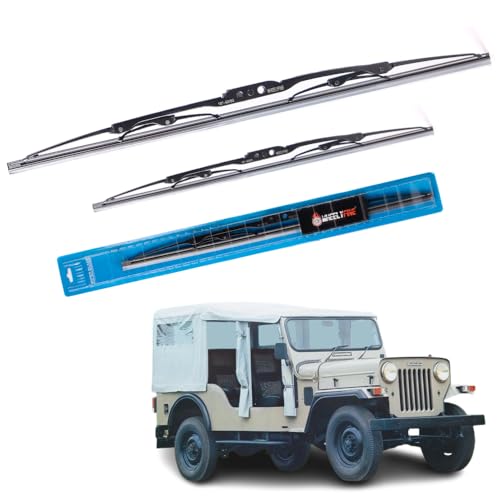 Image of Windshield Car Wiper Blades Metal Frame Water Repellant Cleaning Wiper Blades Refills Best for Mahindra Commander (1991-2009) Dr 12 inch /Pa 12 inch