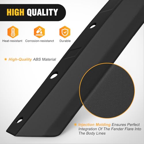Image of Nilight Fender Flares Extensions Set Compatible with 2020 2021 2022 2023 2024 2025 2026 Gladiator JT Mojave & Rubicon (Only for High Wheel Arches) Off-Road Widened Front Rear Flat 4 PCS