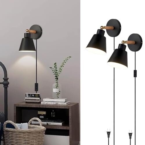 Apliques de pared para interior modernos con interruptor y enchufe E27 giratorios