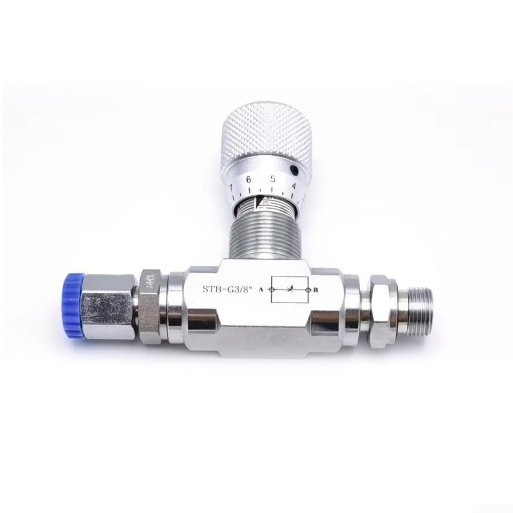Valvola a farfalla bidirezionale con connettore 0.8L, valvola di controllo del flusso idraulico in acciaio al carbonio per fluidi, aria, oli, filettatura femmina NPT da 1/4 "o 3/8" (STB-G3/8)