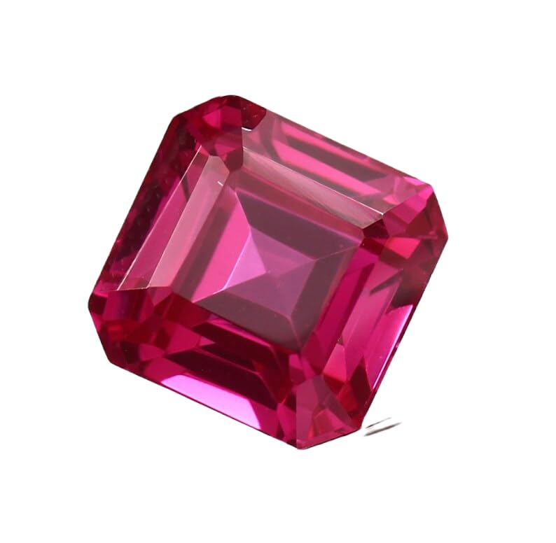 Tourmaline naturelle Rubellite 12x9mm taillée en Asscher de qualité supérieure