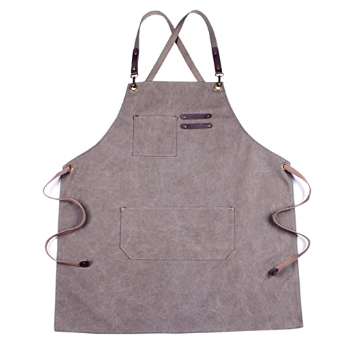 Fartuch Narzędziowy Z Kieszeniami Regulowane Heavy Duty Waxed Canvas Fartuch Work Fartuch Pasuje Do Mężczyzn I Kobiet (Color : Grey, Size : XL)