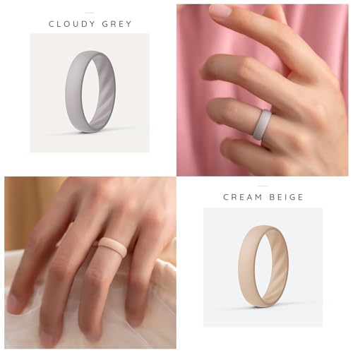 ThunderFit Women's Silicone Wedding Rings, Engagement Rings 5.5mm Wide by ThunderFit - Used condition - Image 4