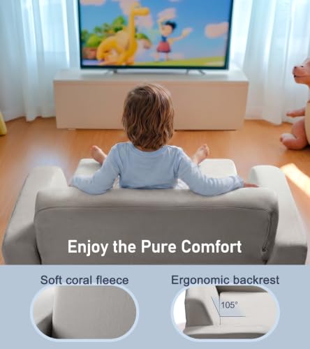 image for little dove 3-in-1 Extra Wide Convertible Kids Couch, Flip Open Toddle