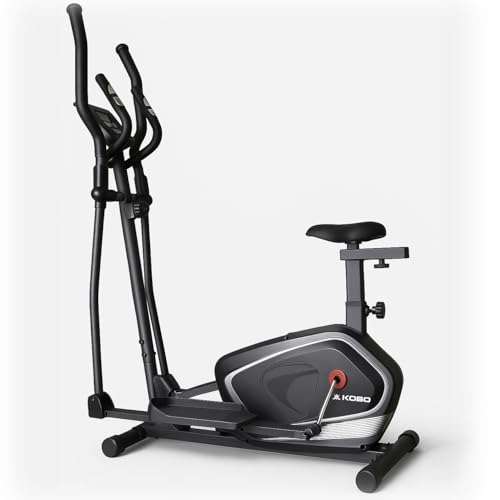Image of Kobo Elliptical Cross Trainer for Home with 6 Kg Flywheel | Full Body Cardio Workout Machine | Adjustable Resistance | LCD Display | Max User Weight 130 Kg