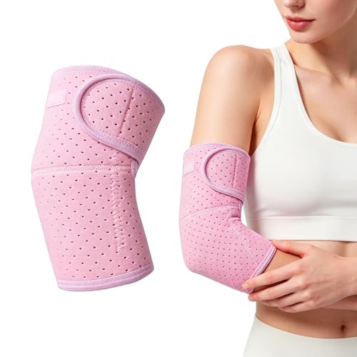 Image of Lilyphon Elbow Support Women, Adjustable Strap Elbow Support Pain Relief Tennis Elbows Supports Strap for Women Breathable Tennis and Golfers Elbows Guard Protector Pad(Pink)