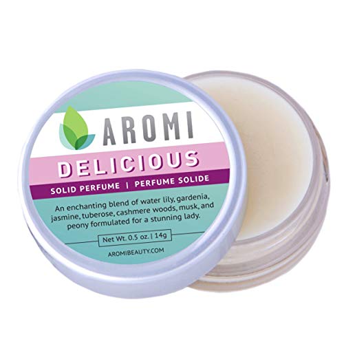 Aromi Solid Perfume | Floral Fragrance – Vegan & Cruelty-Free Scent, Travel-Sized, Affordable, Women’s Gift, Fruity, Parfum – Honeysuckle, Gardenia, Water Lily, Tuberose - 0.5 Oz, (Delicious) #TOP30