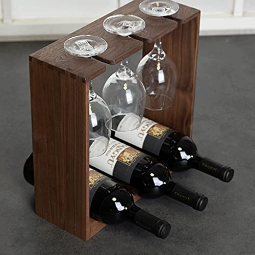 Soporte de vino de madera para 3 botellas miniatura 4