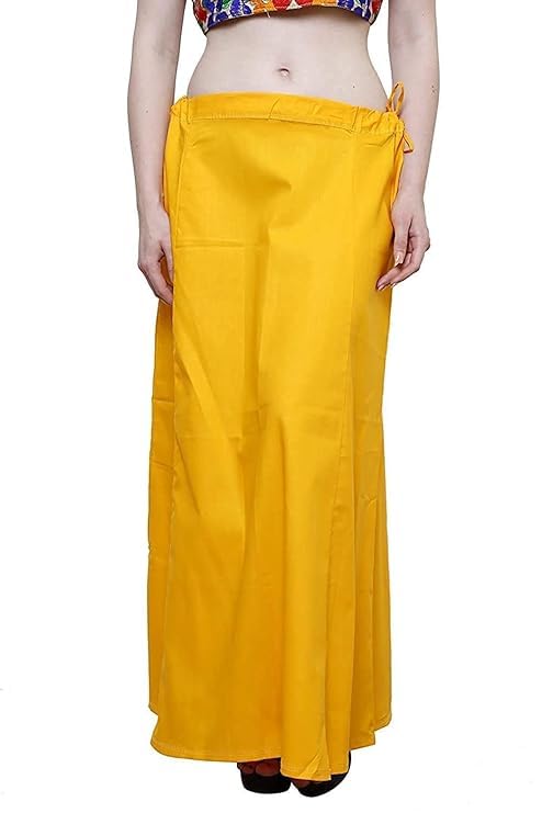 khushi Girl Women's Royal Cotton Readymade Petticoat for Saree (Size-Small) Color-Dark Yellow-picture-37