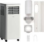SHINCO Climatiseur mobile, 7000 BTU 2,05kW, Refroidir&Ventilation&Déshumidification, taille de la pièce jusqu'à 54m³(18㎡), Climatiseur mobile avec tuyau d'évacuation et tuyau de vidange, mode sommeil