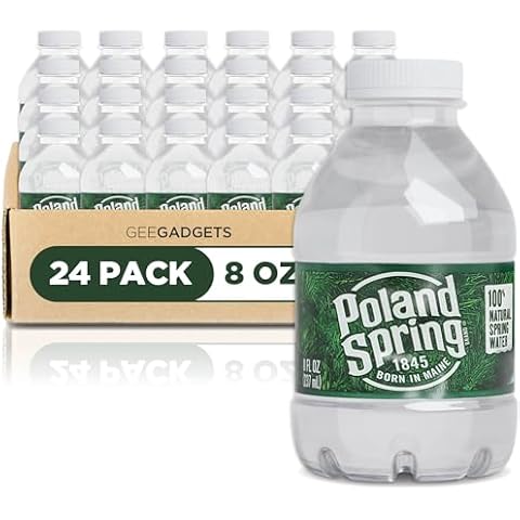 Spring Water Bottles 24 Pack - 8 oz Mini Bottle Water - Small Water Bottles - 8 oz Mini Waters - Recyclable Disposable 8oz Water Bottle for Lunch Box, Backpack, School, Work, Travel, On The Go Cover