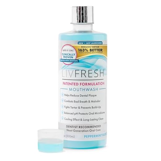 LIVFRESH Mouthwash, Clinically Proven, 163% Better Tartar Control, 114% Better Gum Health, 72% Better Plaque Reduction, 38% Better at Eliminating Bad Breath, Peppermint Burst, 16.9 fl oz