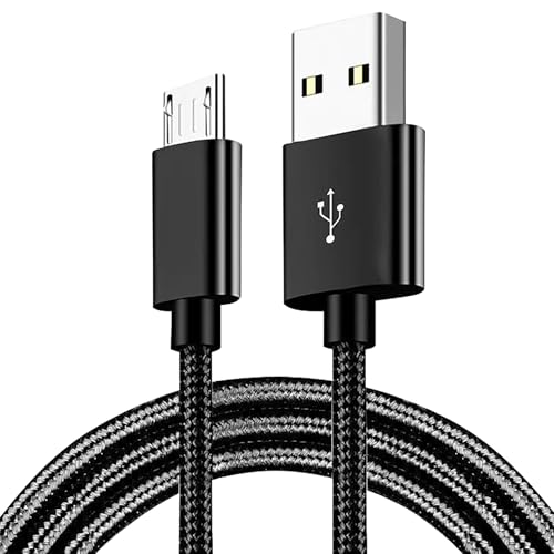 Micro USB Cable Android Charger PS4 Charger Cable, Tunghey High Speed 2.0 USB A Male to Micro USB Nylon Braided Cord for Android Phone (1M)