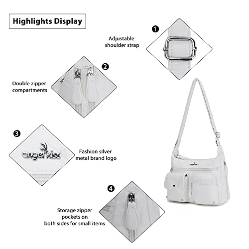 Image of Angel Kiss Crossbody Bags for Women, Ladies Shoulder Handbags and Purses Medium Faux Leather Pocketbooks | Ladies