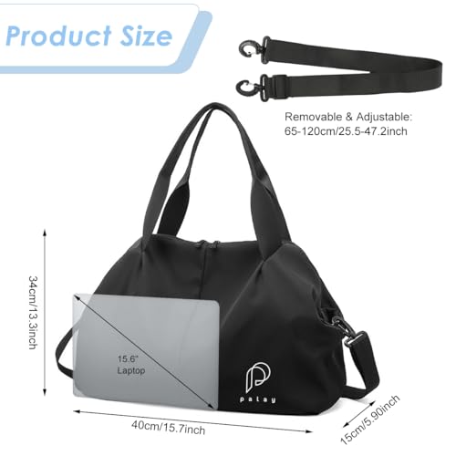 Image of PALAY Gym Tote Bags Sports Duffle Bag for Women with Wet Compartment Carry On Overnight Weekend Travel Bags, Lightweight & Water Repellent