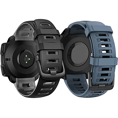 Ancool Compatible With Garmin Instinct Bands Navy Blue And Grey Bundle #TOP16