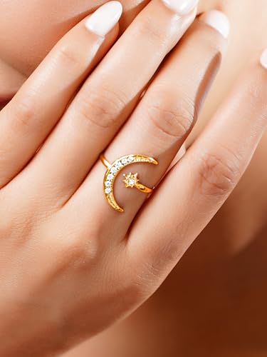 Image of 18K Gold Plated Statement Ring for Women | Stylish Classy Rings | Waterproof and Anti Tarnish Jewellery | Rakhi Gift for Sister | Gifts for Women | 1 Year Warranty*