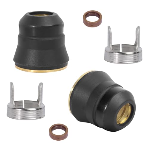 2PCS Tip Kit Replacement Compatible with Harbor Freight Titanium Plasma 45, TI-PC45, IPT-45, 56255, 56811/65, Torch TI-PC65, IPT-65, 58895, with 2 Double Pointed Spacer, 2 Retaining Cap, 2 Swirl Ring