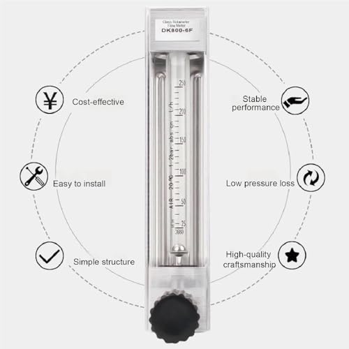 Débitmètre de gaz à section variable rotamètre en verre DK800-4 encastrable