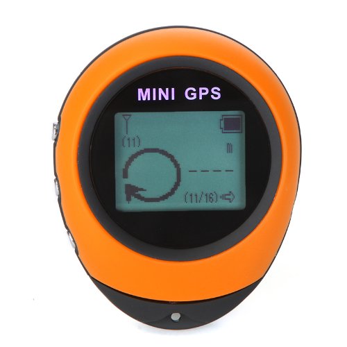 Mini GPS Navigation,Portable Outdoor Location Finder Tracker Handheld with Kay Chain USB Rechargeable for Outdoor Hiking Traveling Hunting Wild Exploration(Orange) - Thumbnail 4