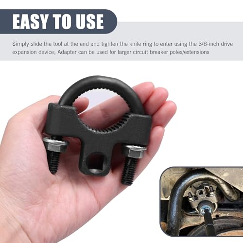 Eratus Inner Tie Rod Tool, U-shaped Tooth Non-slip Structure Tie Rod End Disassembly Tool with 1/2\" Drive, Steering Gear Rudder Multifunctional Wrench, for Cars Repair Accessories (Black)