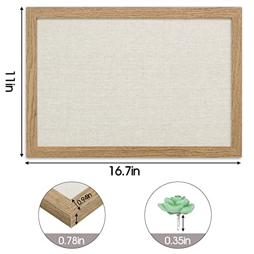 Aktop 2-Pack Cork Bulletin Board With Linen 16.7" X 11", Small Framed Corkboard For Wall, Hanging Pin Board Picture Board For Home Office Decor, Cute Vision Board With 25 Pushpins (Carbonized Black) #TOP5