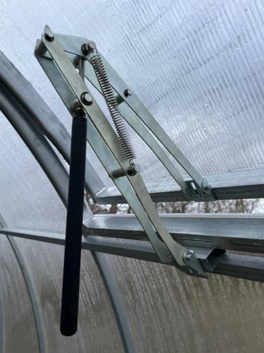 Vordich Automatischer Fensteröffner für Gewächshaus - Easy-Clip-System, Doppelfeder, verzinkter Stahl, 14kg/30lbs Belastung, automatische Belüftung für Fenster und Dach