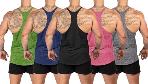 Mens Stringer Bodybuilding Tank Tops Y Back Gym Workout Training Stretch Polyester Quick Drying Low Cut Muscle Shirt2