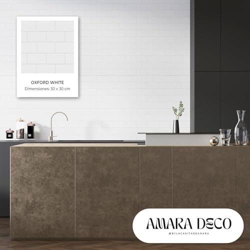 Miniatura 2 de Amara Deco - 10 Unidades Azulejos Adhesivos Cocina Y Baño 30x30cm. Baldosas Adhesivas Pared Con Efecto Azulejo 3d, Impermeables, Resistentes Al Calor Y Fáciles De Limpiar Oxford,
