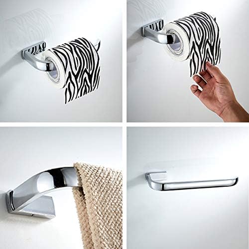 Flybath 2pc Bathroom Accessories Set - Towel Ring and Toilet Roll Holder Brass Wall Mounted, Polished Chrome