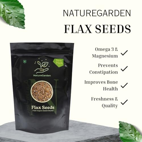 Image of NatureGarden Roasted Flax Seeds 100g Pack of 2 | High Protein Omega-3 | Boosts Immunity | Healthy Snack | Diet Food | Hair Growth | Gluten-Free Vegan | Superfood for Heart Digestion Weight Management