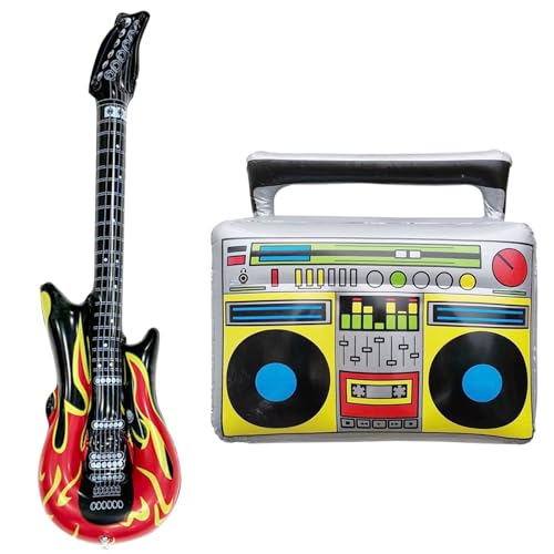 TYFGRT Globo De Guitarra con Llamas De 1 Pieza, Globo De Radio De 1 Pieza, Globos Decorativos De Aluminio, Globos Musicales Grandes, Festivales De Música Y Celebraciones