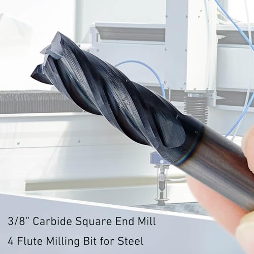Image of Carbide End Mill Cutter 3 /8 Inch Square Nose 4 Flutes Drill Bit
