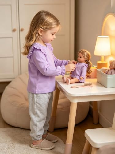 Image of LYSMuch Toddler Baby Girls Blouse Long Sleeve Ruffle Shirt Solid Top