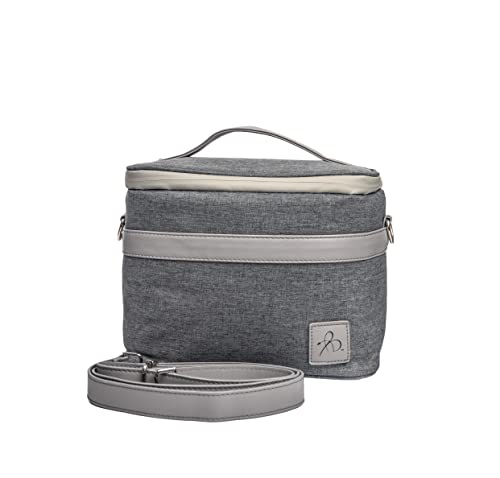 Bright Line Eating 6-Can Insulated Cooler Bag — PEVA Foam Lining Lunch Bag for Men & Women — Soft Cooler Bag w/Pockets & Removable Shoulder Strap — Travel Cooler Bag for Camping & Beach (Grey)