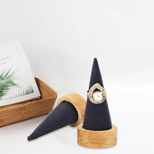 Dognelry display stand bois naturel pour ne plus perdre ses bagues précieuses