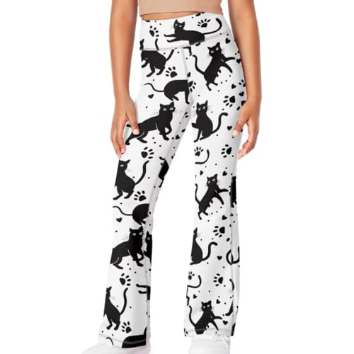 Image of Girls Flare Leggings 5-14T Cute Bell Bottoms for Girl Yoga Pants for Gym