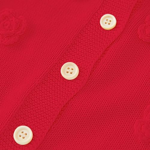 Baby Girl Crochet Sweaters Knit Crew Neck Button Cardigan Toddler Long Sleeve Warm Fall Winter Clothes4