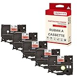  5 Cassettes à Ruban étiqueteuse TZE-461 (Noir - Rouge) 36 mm * 8 m Compatible pour Brother P-Touch D800W, P900W, P950NW, 3600,