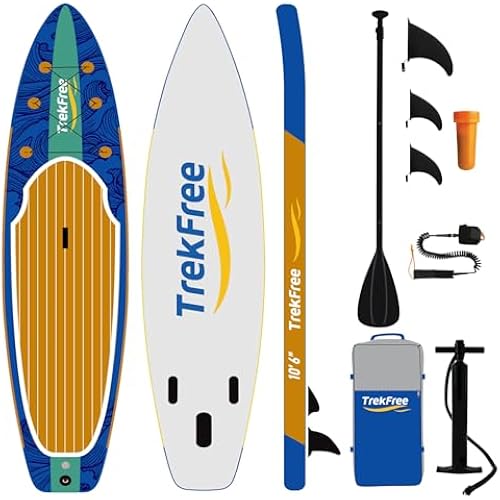Inflatable Stand Up Paddle Board, 11' Paddle Boards with Stable Fin and Durable SUP, Non-Slip EVA Deck, Ultra-Light Manual Air Pump,Our SUP for Youth & Adults of All Skill Levels