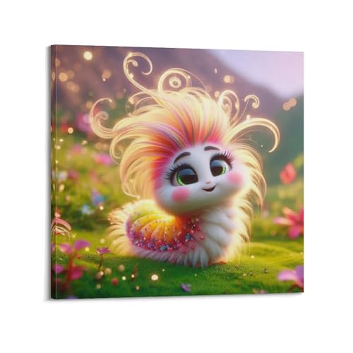 Chenille sur l'herbe impression sur toile pour poétiser votre décoration